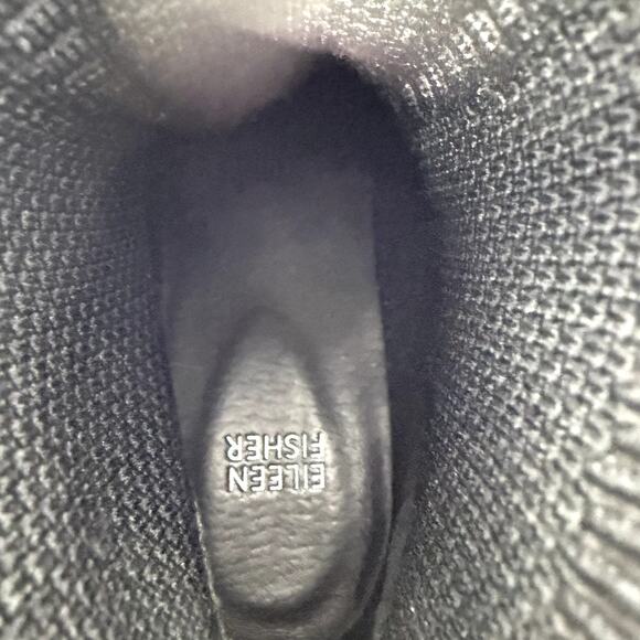 Eileen Fisher Black Knit Sock Booties Women’s 9.5 Heeled Ankle Boots Minimalist - Picture 9 of 10